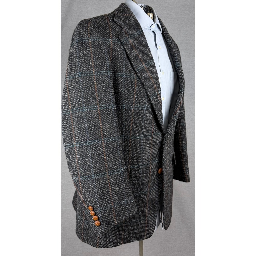 Austin Reed Mensโ 42R Pub Crawlers Pure Virgin Wool Tweed Blazer Grey Windowpane